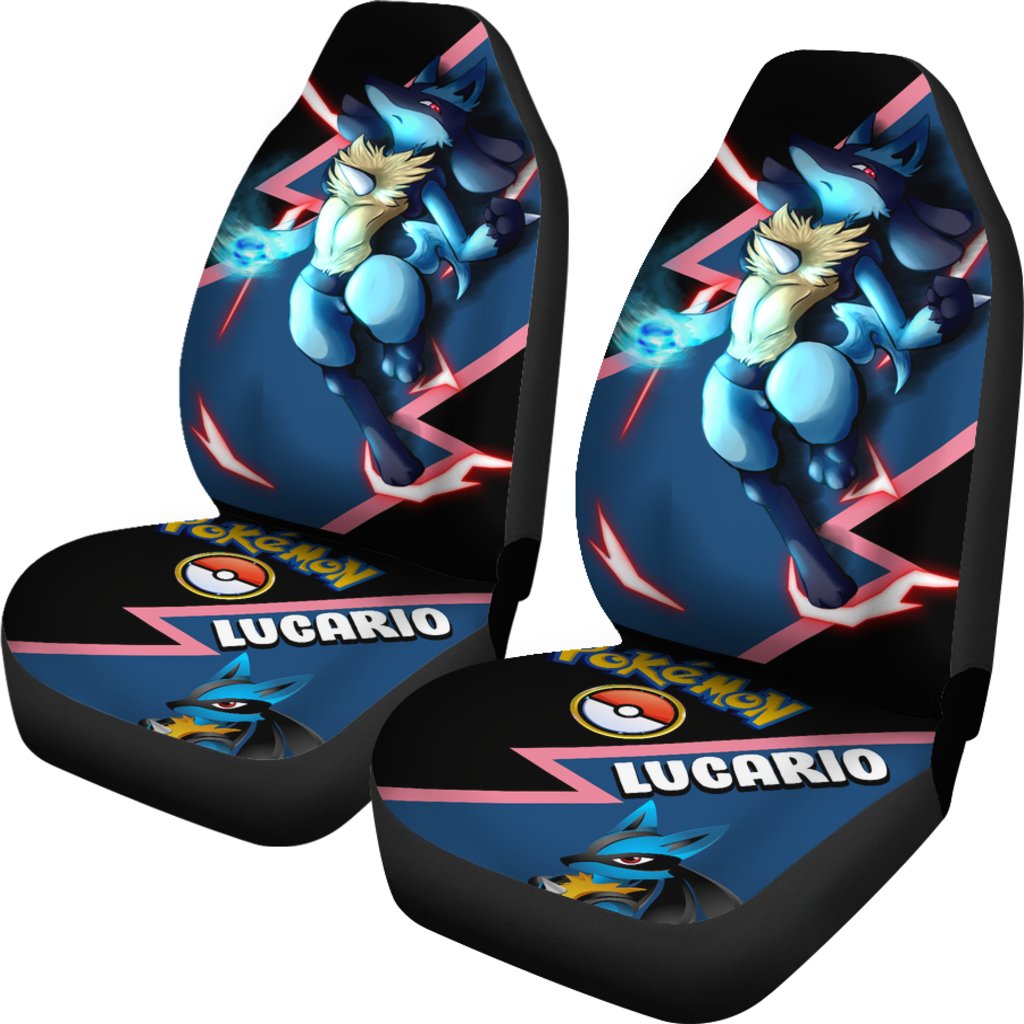 Lucario Car Seat Covers Custom Anime Pokemon Car Accessories Nearkii