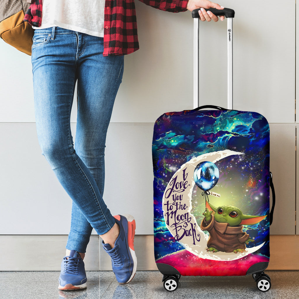 Baby Yoda Love You To The Moon Galaxy Luggage Cover Suitcase Protector Nearkii