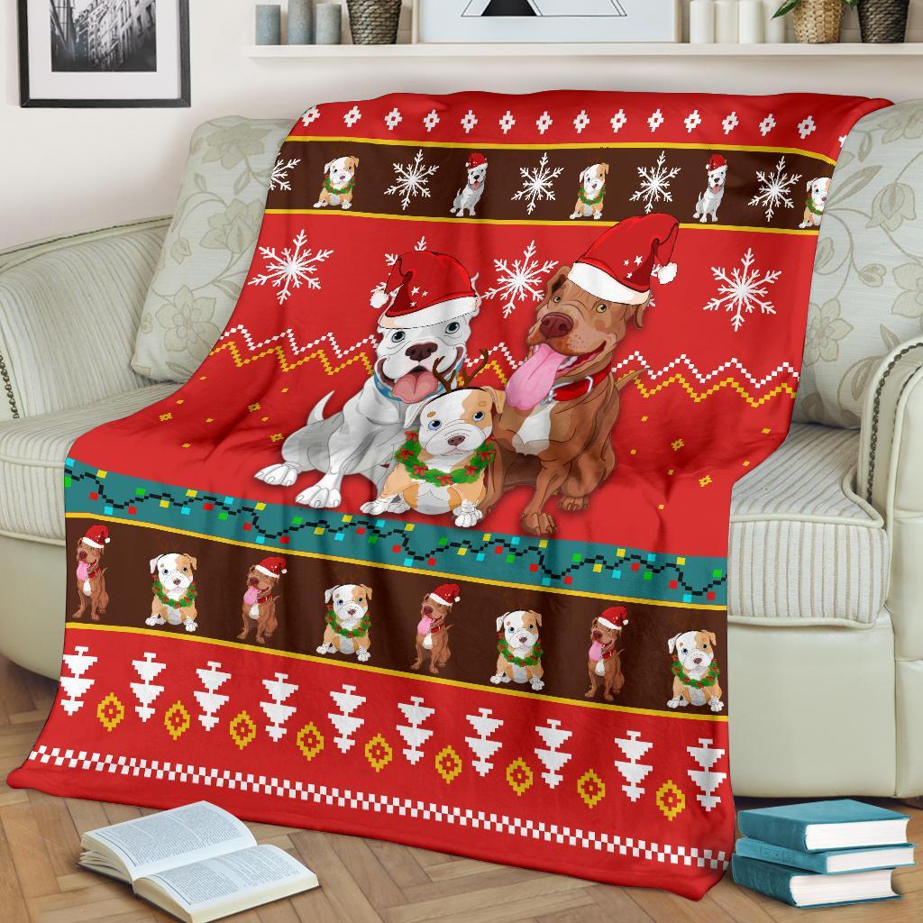 Red Bull Dog Christmas Blanket Amazing Gift Idea Nearkii