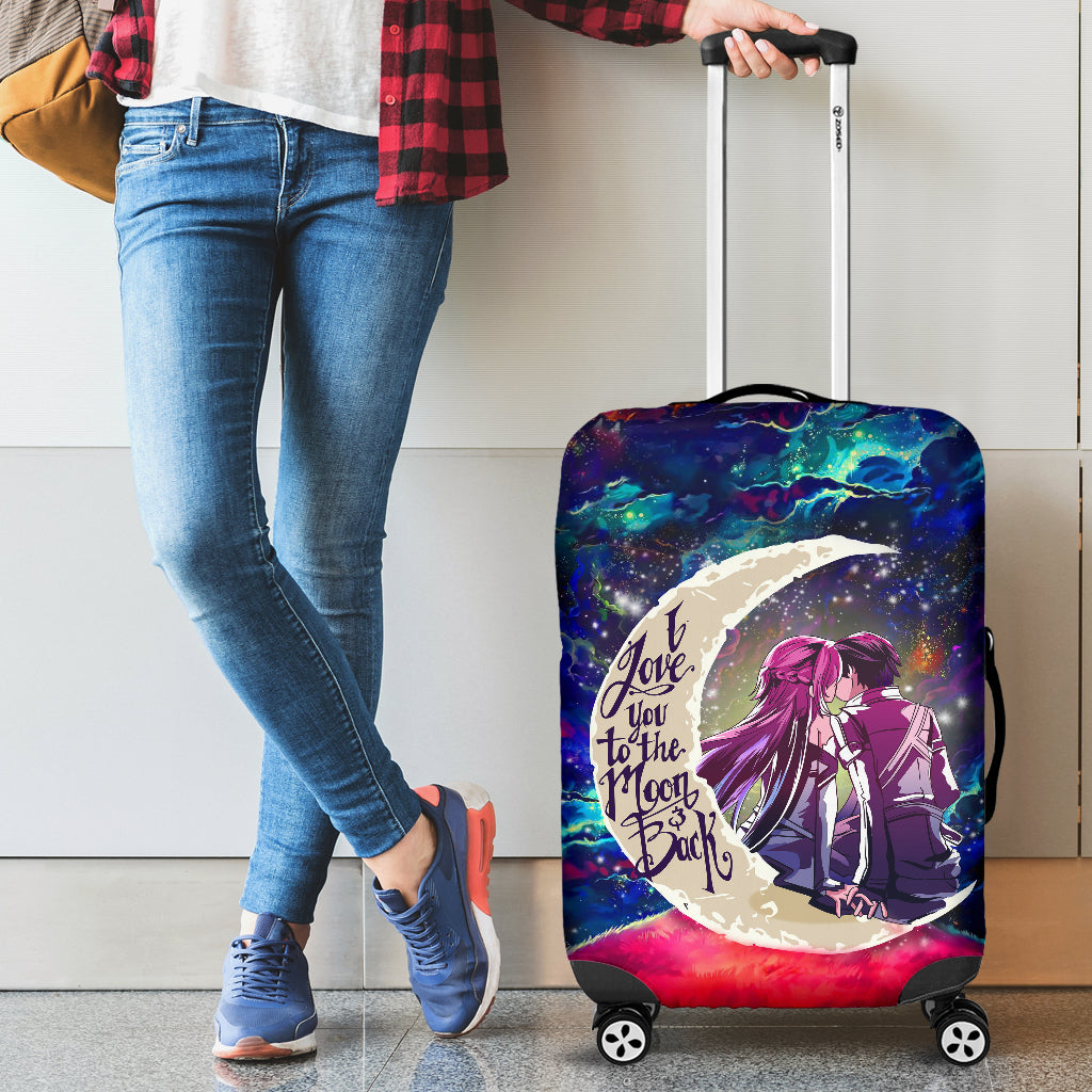 SAO Sword Art Online Asuna Kirito Love You To The Moon Galaxy Luggage Cover Suitcase Protector Nearkii