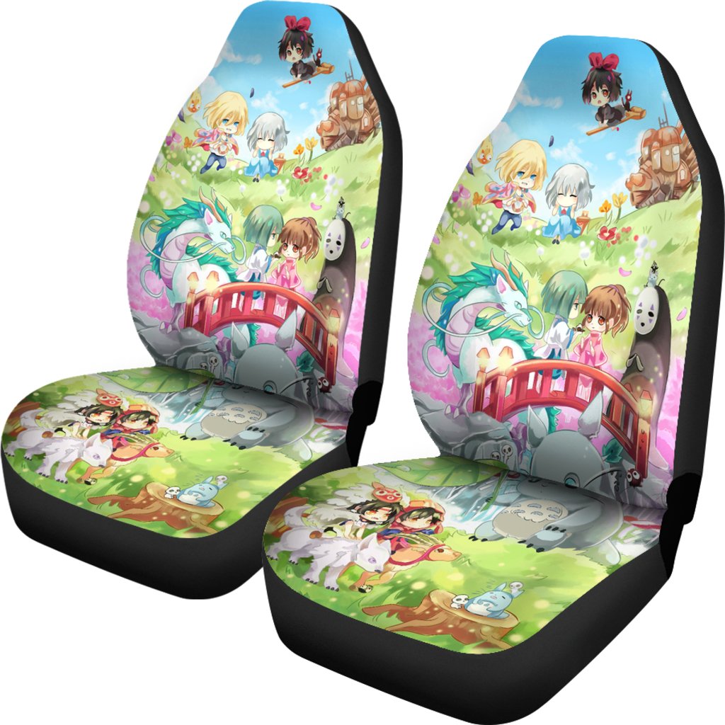 Chibi Ghibli Studio Car Premium Custom Car Seat Covers Decor Protectors Nearkii