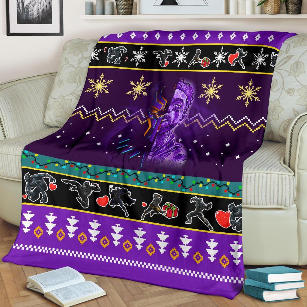 Black Panther Purple Christmas Blanket Amazing Gift Idea Nearkii