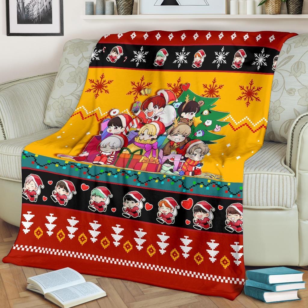 Red Yellow Bts Christmas Blanket Amazing Gift Idea Nearkii