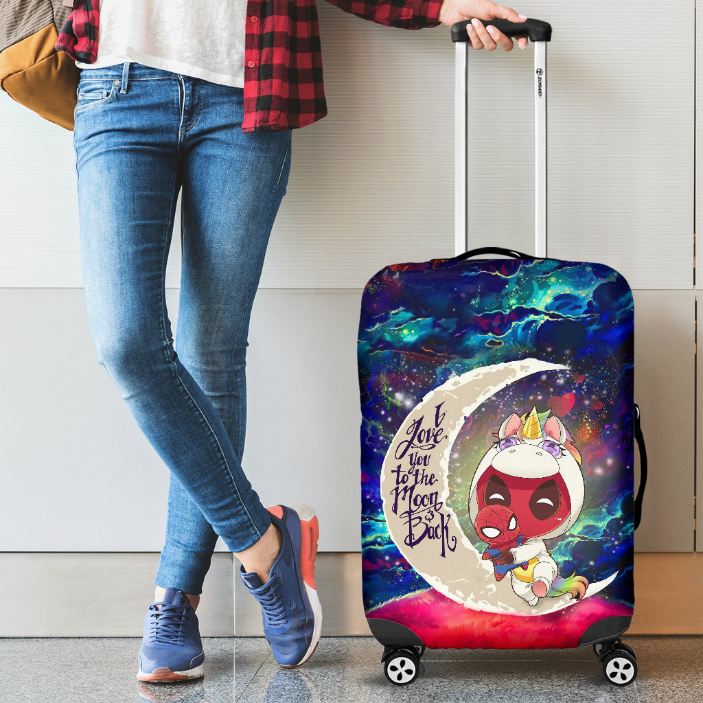 Unicorn Deadpool And Spiderman Avenger Love You To The Moon Galaxy Luggage Cover Suitcase Protector Nearkii