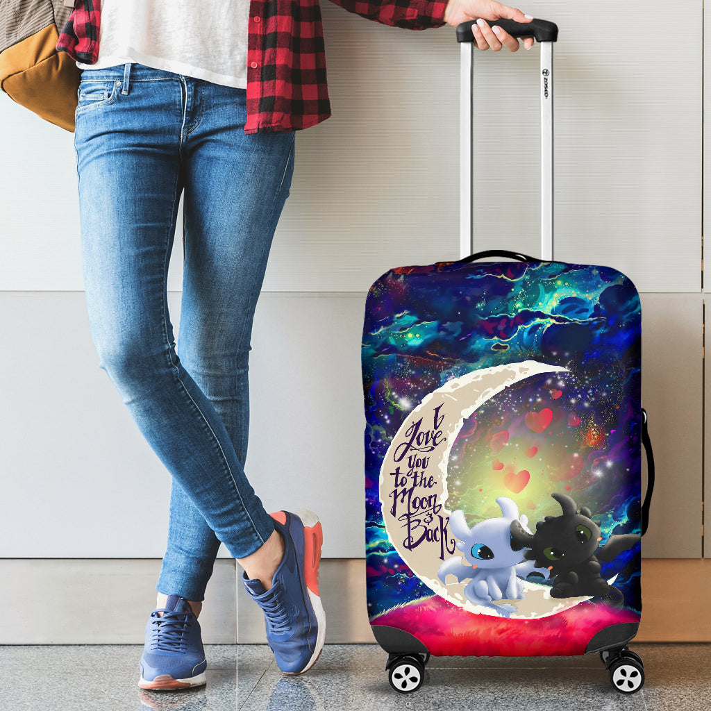 Toothless Light Fury Night Fury Love You To The Moon Galaxy Luggage Cover Suitcase Protector Nearkii