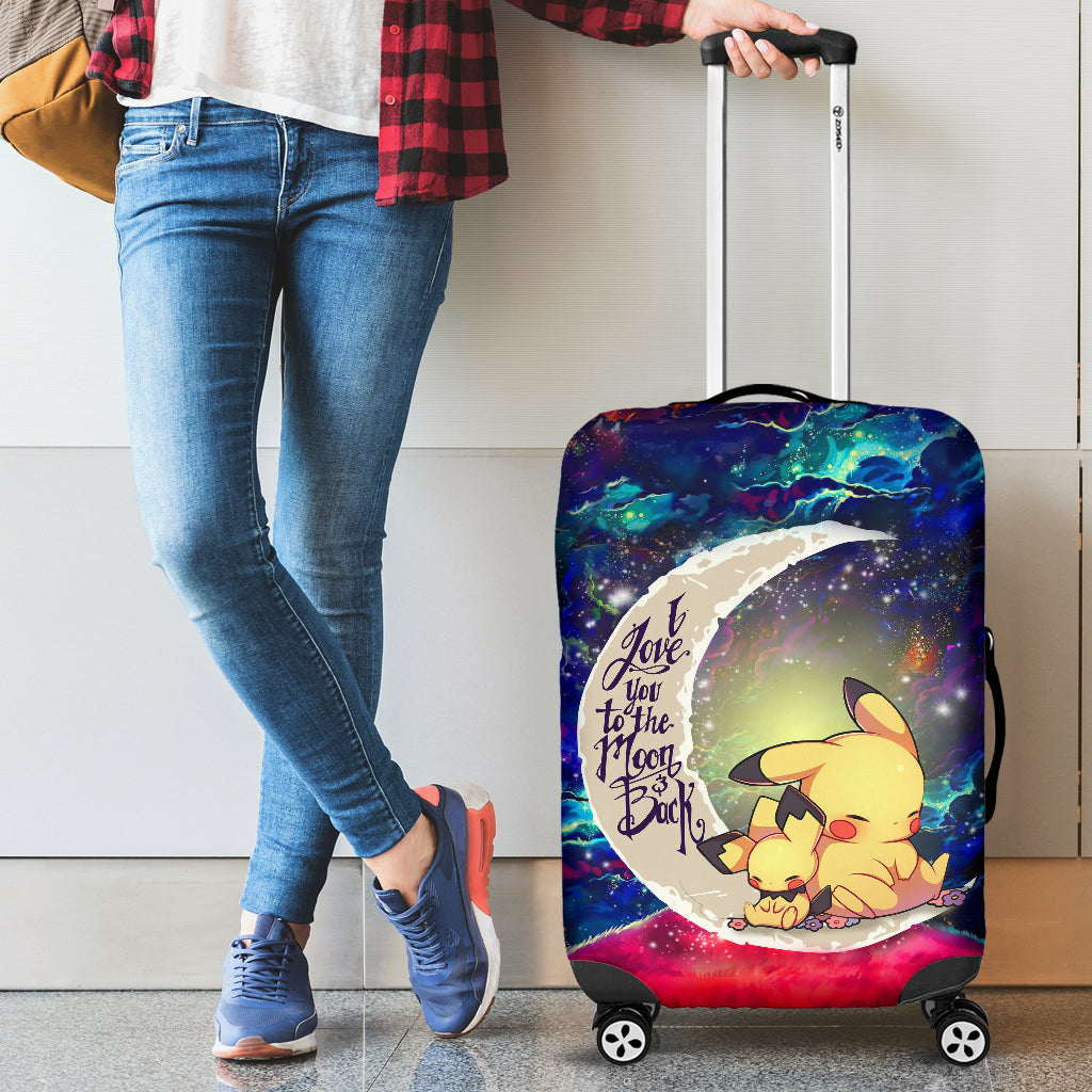 Pikachu Pokemon Sleep Love You To The Moon Galaxy Luggage Cover Suitcase Protector Nearkii