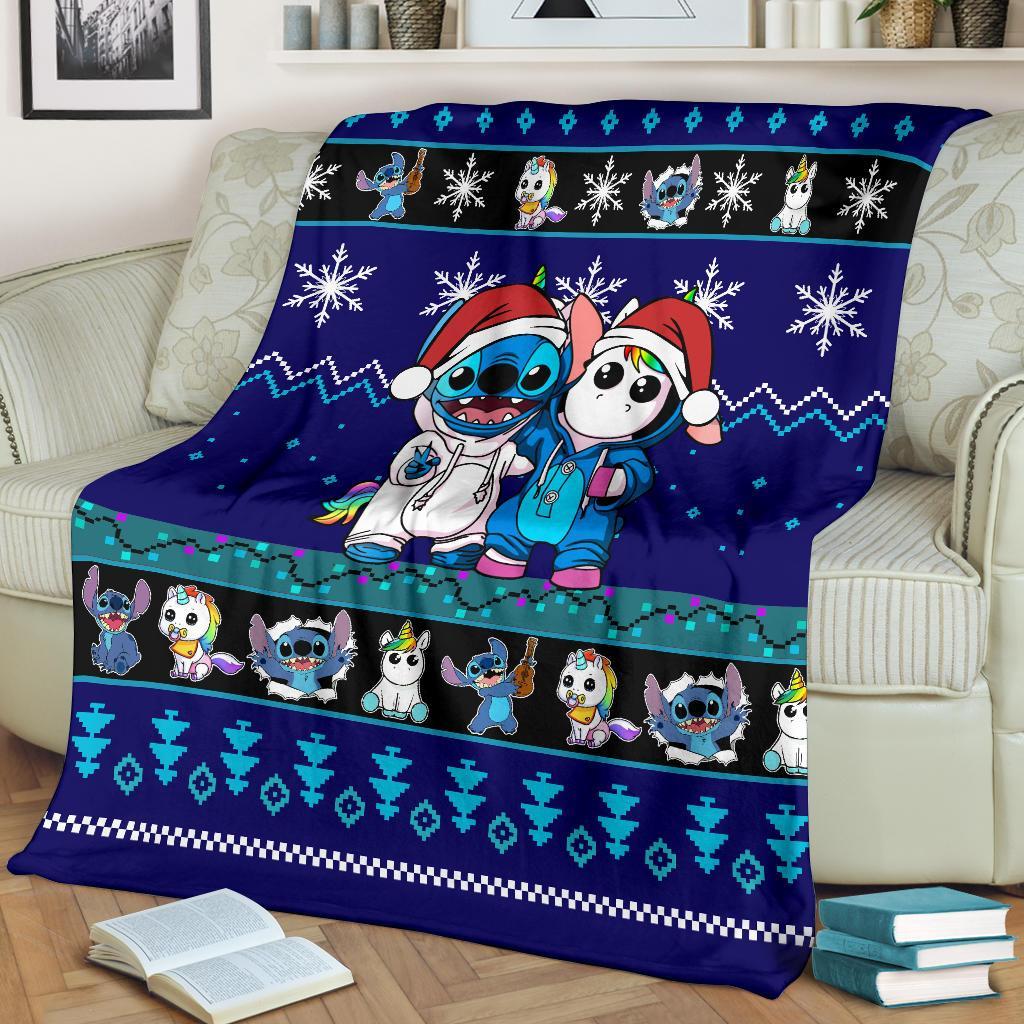 Stitch Unicorn Christmas Blanket Amazing Gift Idea Nearkii