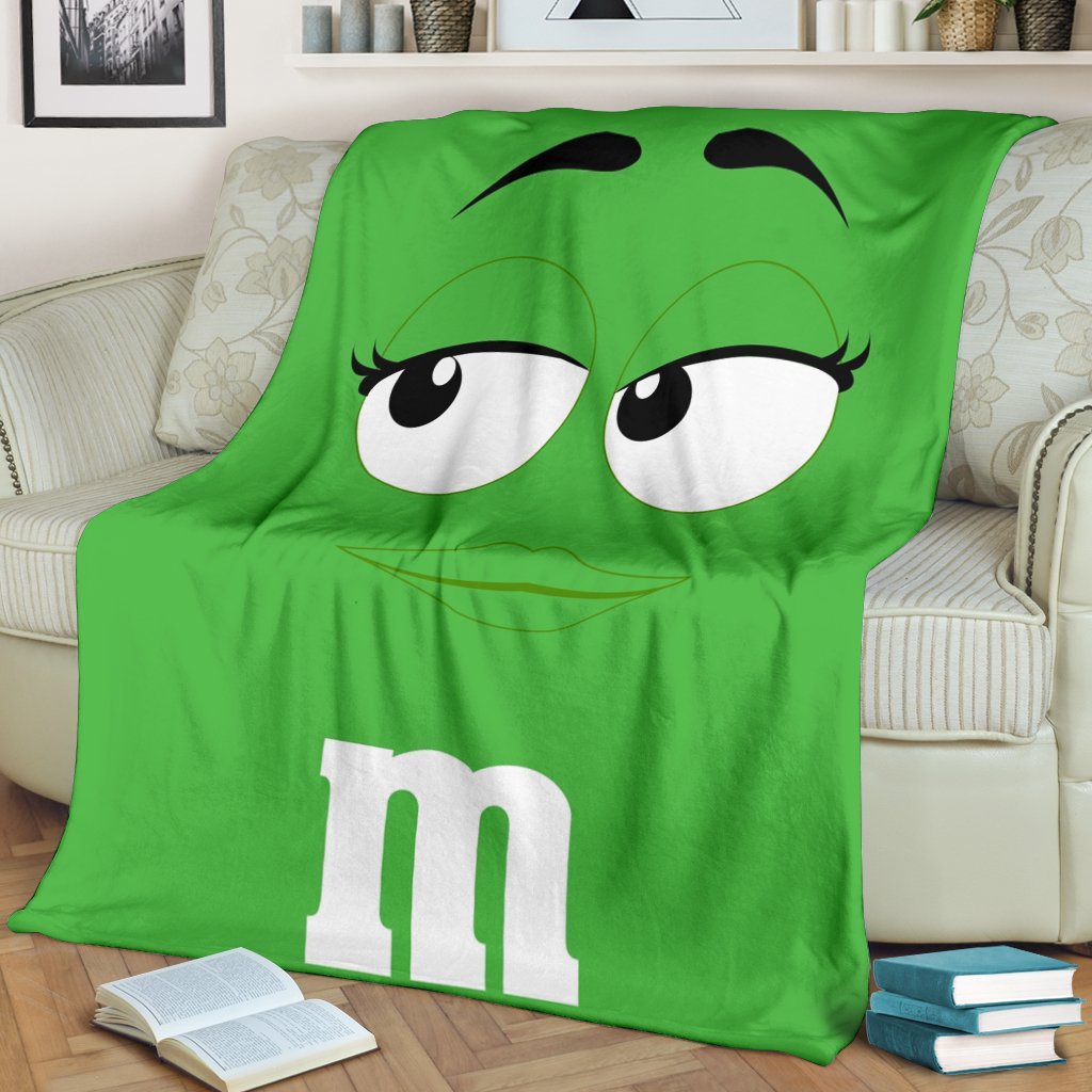 M&M Chocolate Green Premium Blanket Nearkii