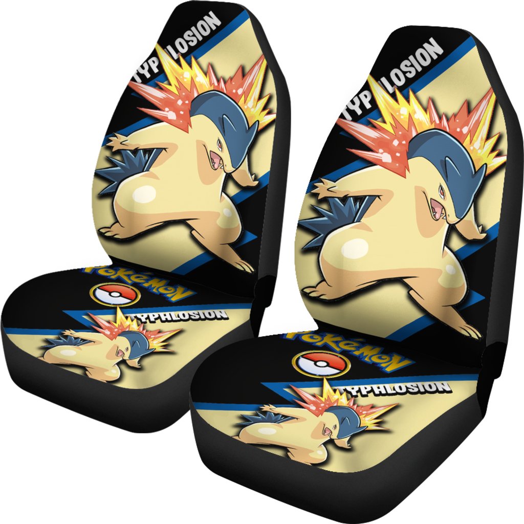 Typhlosion Car Seat Covers Custom Anime Pokemon Car Accessories Nearkii