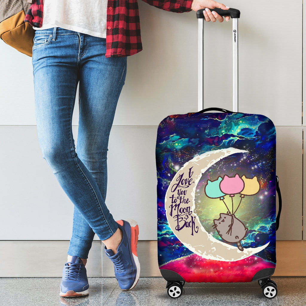 Pusheen Cat Love You To The Moon Galaxy Luggage Cover Suitcase Protector Nearkii