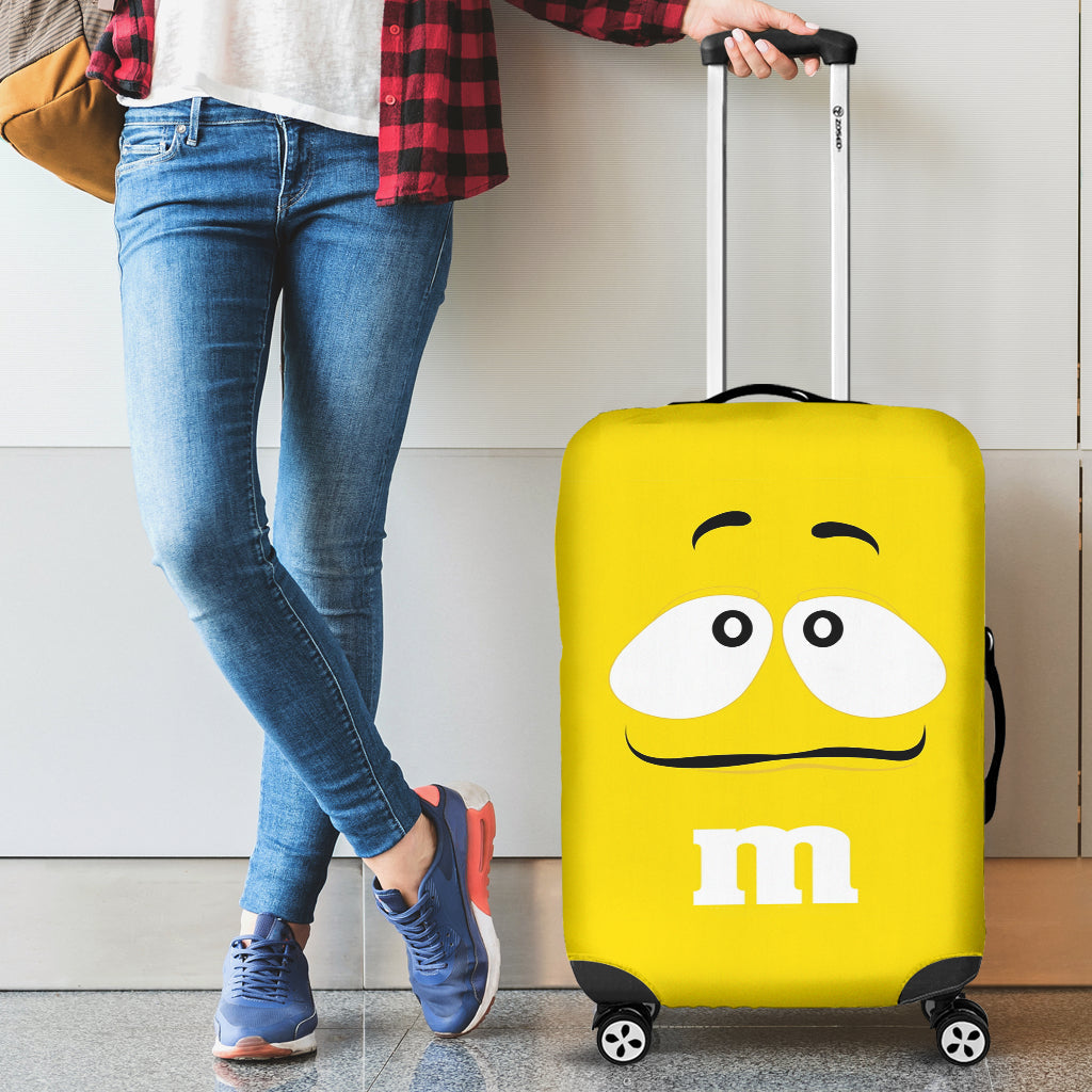 M&M Yellow Chocolate Luggage Cover Suitcase Protector Nearkii