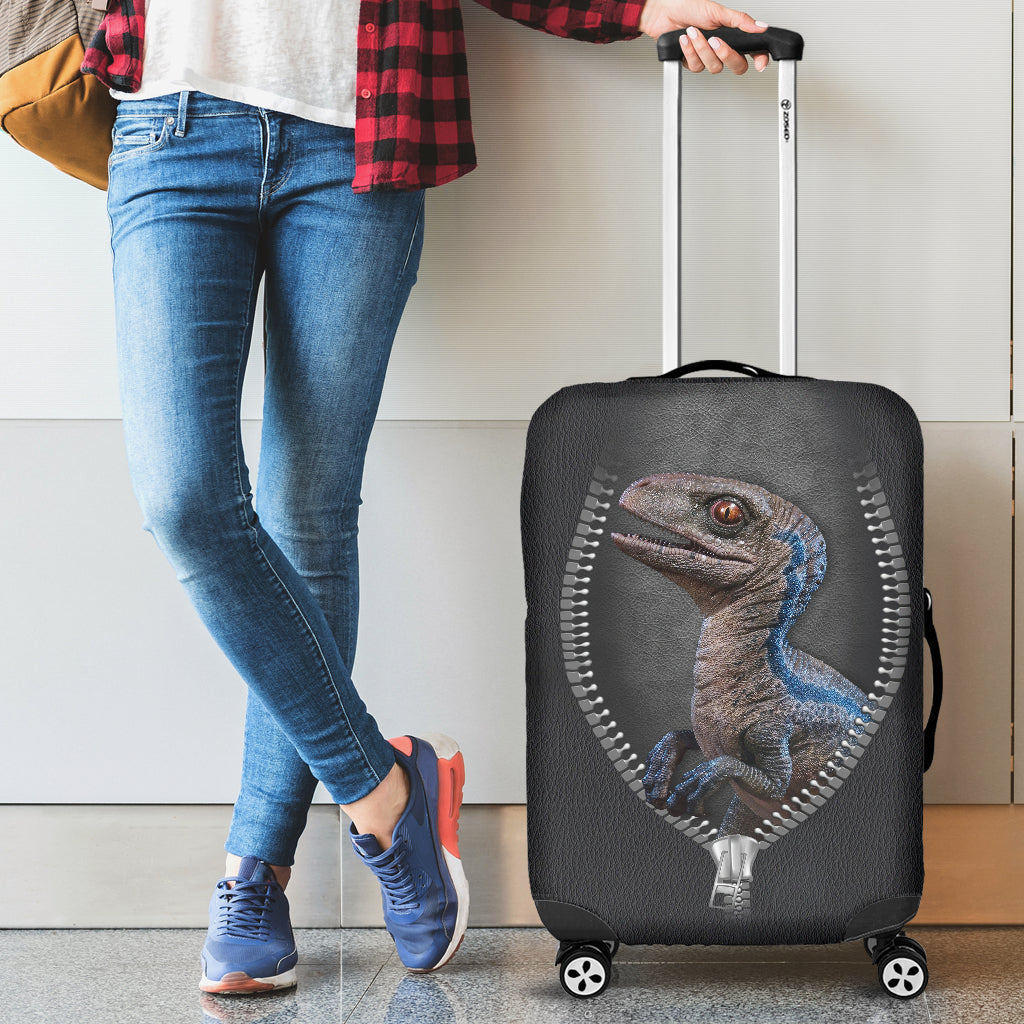 Cute Blue Velociraptor Jurassic World Dinousaur Luggage Cover Suitcase Protector Nearkii