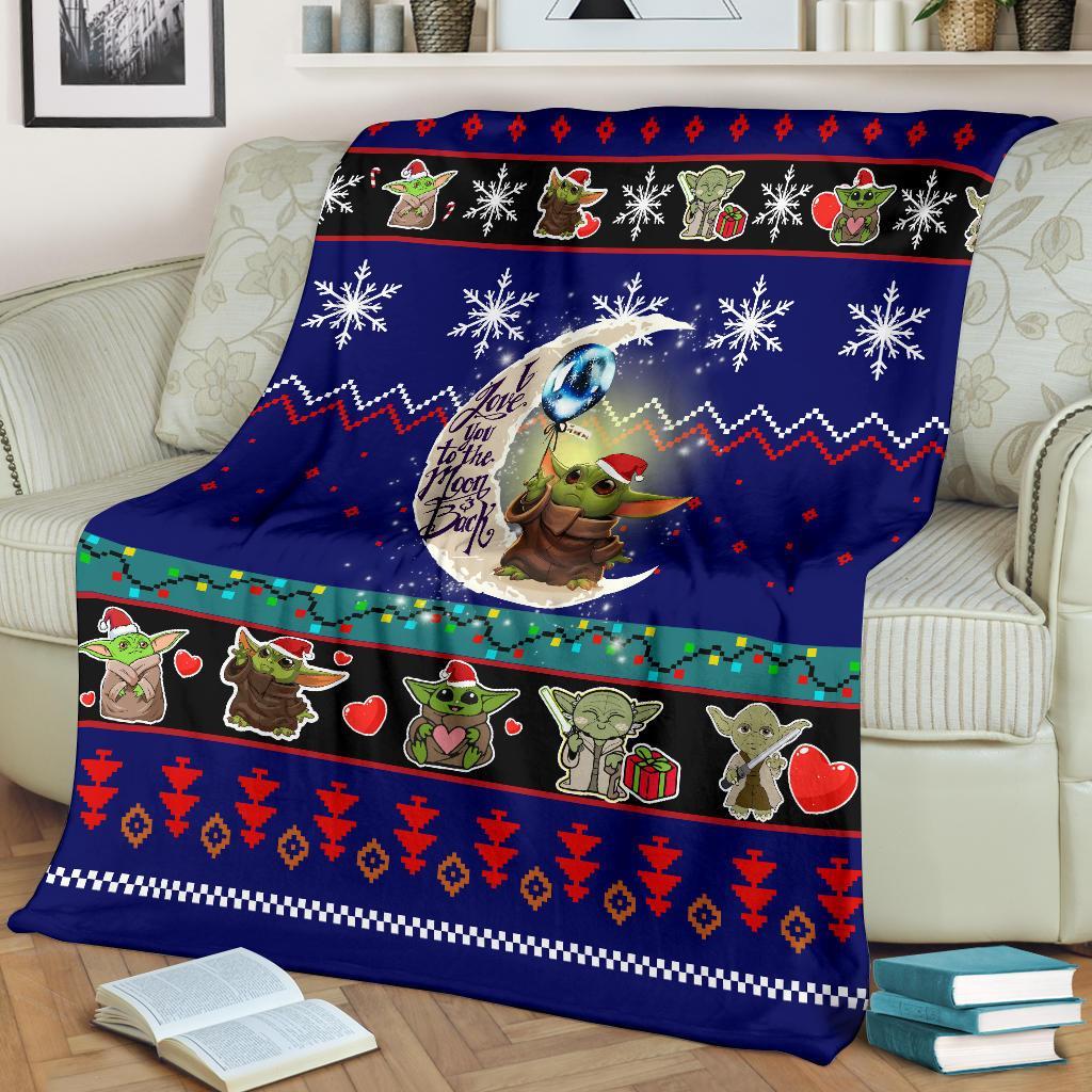 Moon Baby Yoda Christmas Blanket Amazing Gift Idea Nearkii