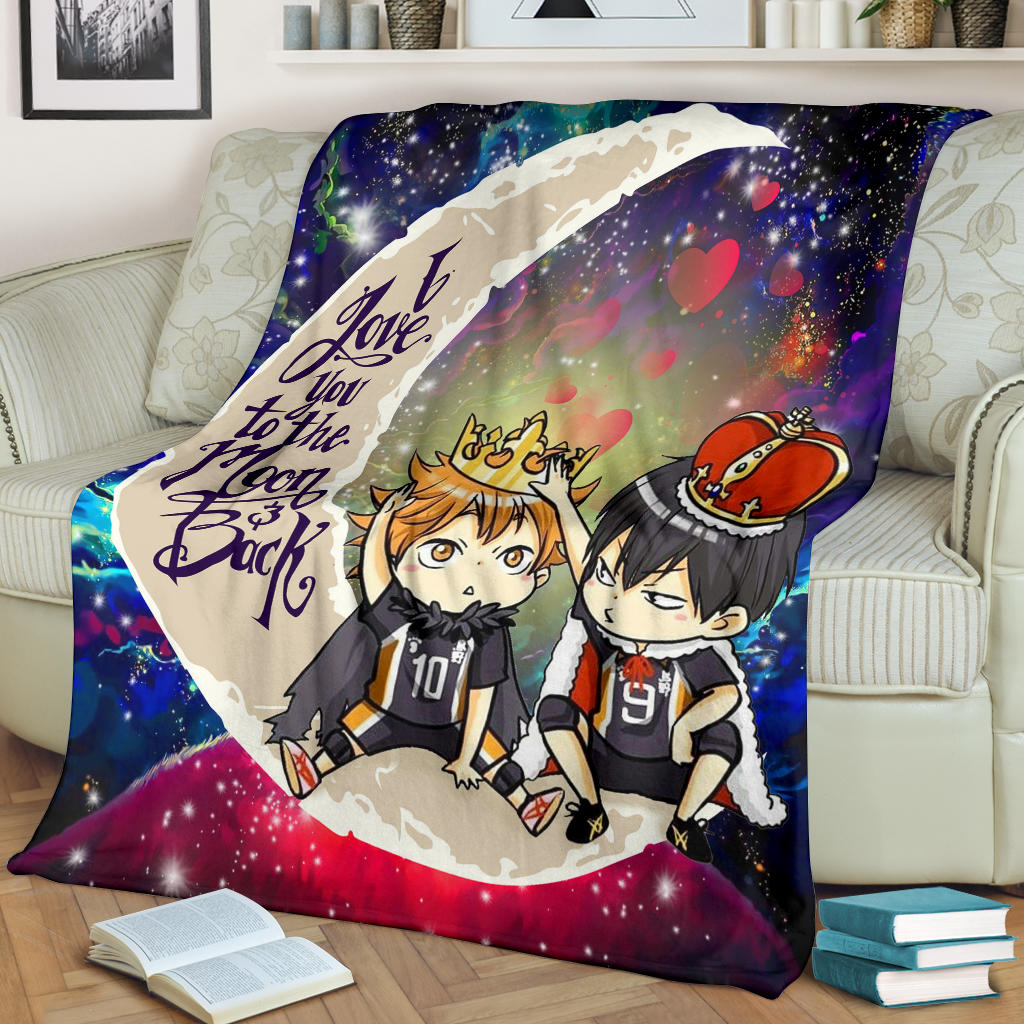 Hinata And Tobio Haikyuu Love You To The Moon Galaxy Premium Blanket Nearkii