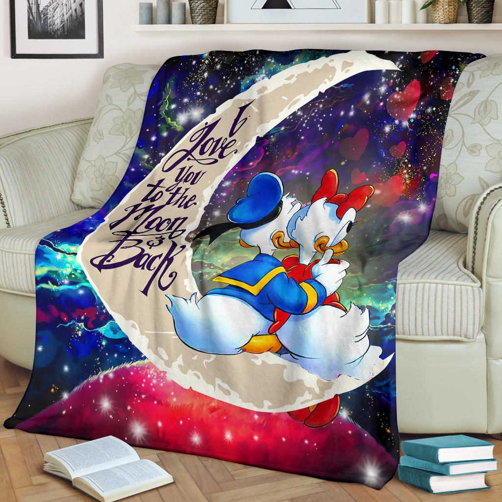 Couple Cute Duck Couple Love You To The Moon Galaxy Blanket Nearkii