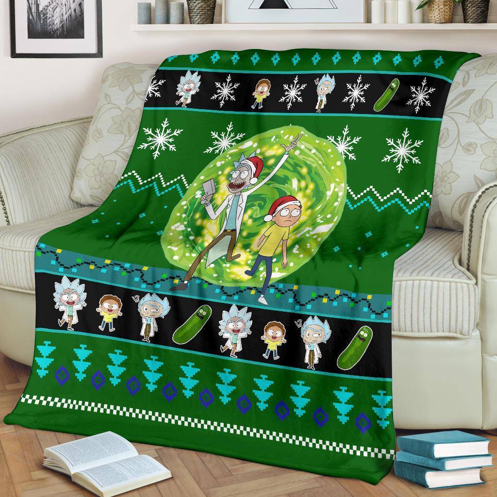 Rick And Morty Christmas Blanket Amazing Gift Idea Nearkii