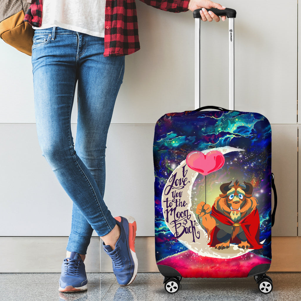 Beauty And The Beast Love You To The Moon Galaxy Luggage Cover Suitcase Protector Nearkii