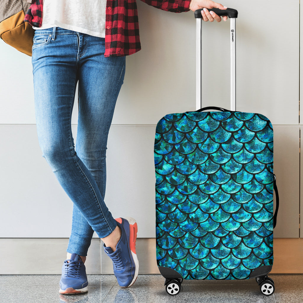 Mermaid Blue Luggage Cover Suitcase Protector Nearkii