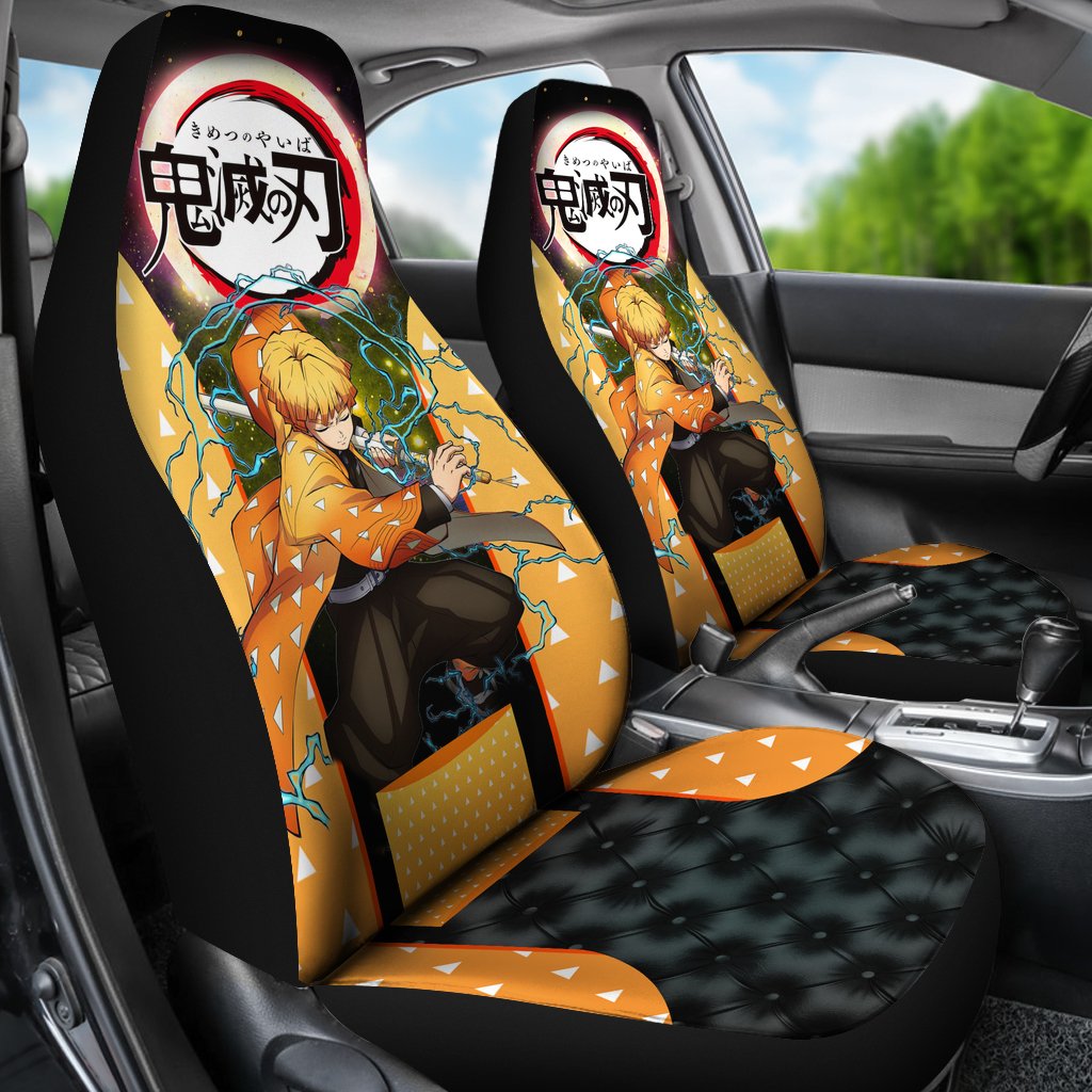 Zenitsu Demon Slayer Anime Custom Car Premium Custom Car Seat Covers Decor Protectors Nearkii