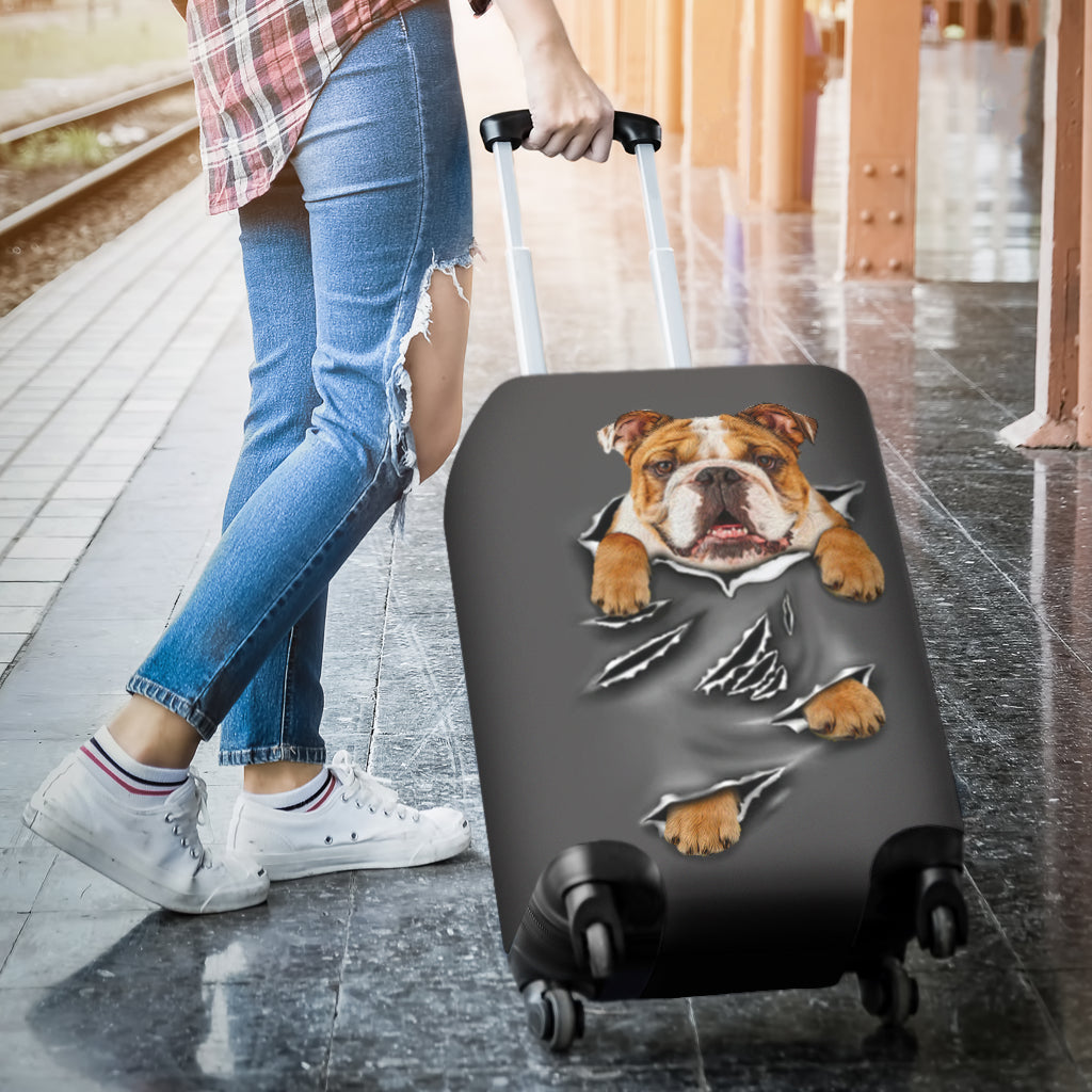 Bull Dog Hanging Luggage Cover Suitcase Protector Nearkii