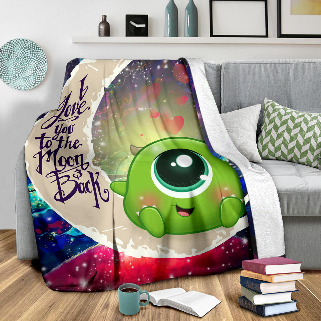 Cute Mike Monster Inc Love You To The Moon Galaxy Premium Blanket Nearkii