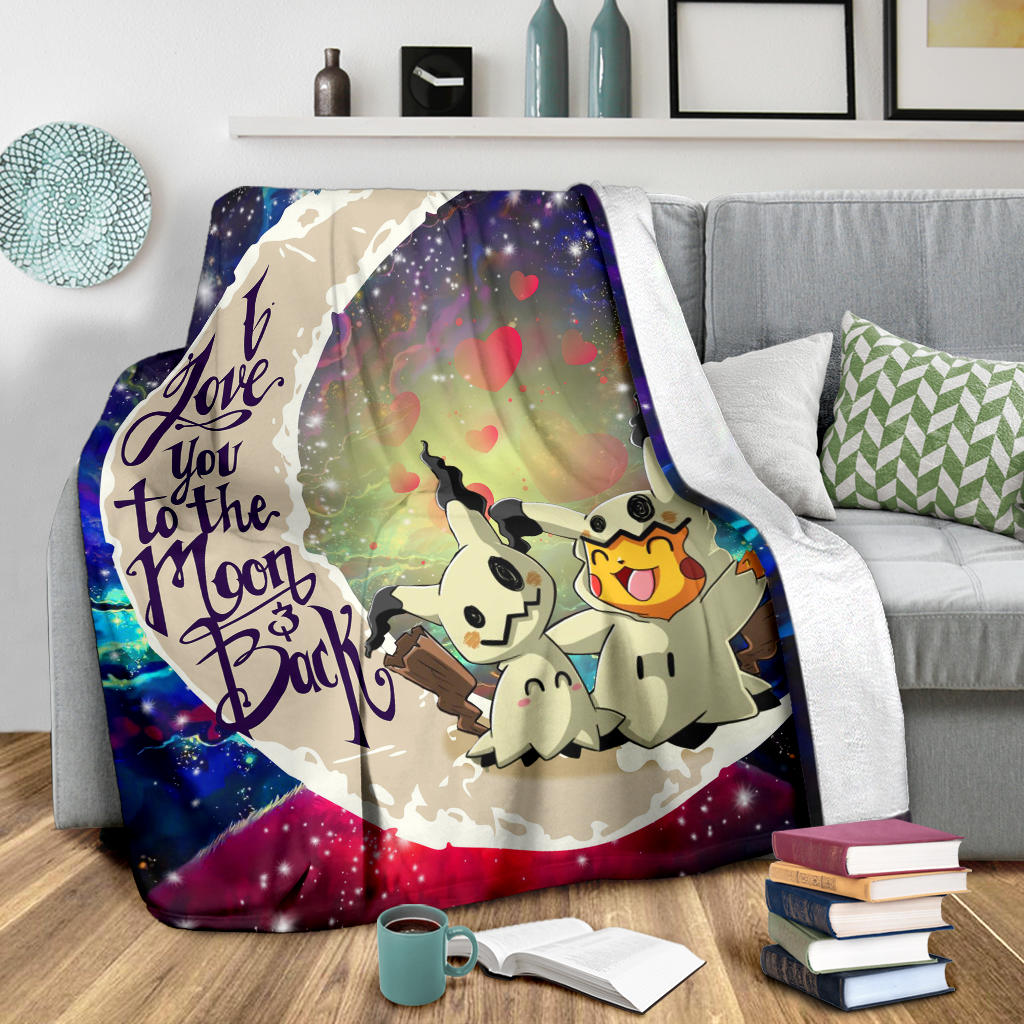 Pikachu Horro Love You To The Moon Galaxy Premium Blanket Nearkii