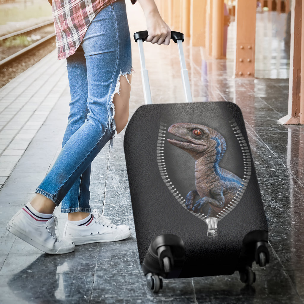 Cute Blue Velociraptor Jurassic World Dinousaur Luggage Cover Suitcase Protector Nearkii