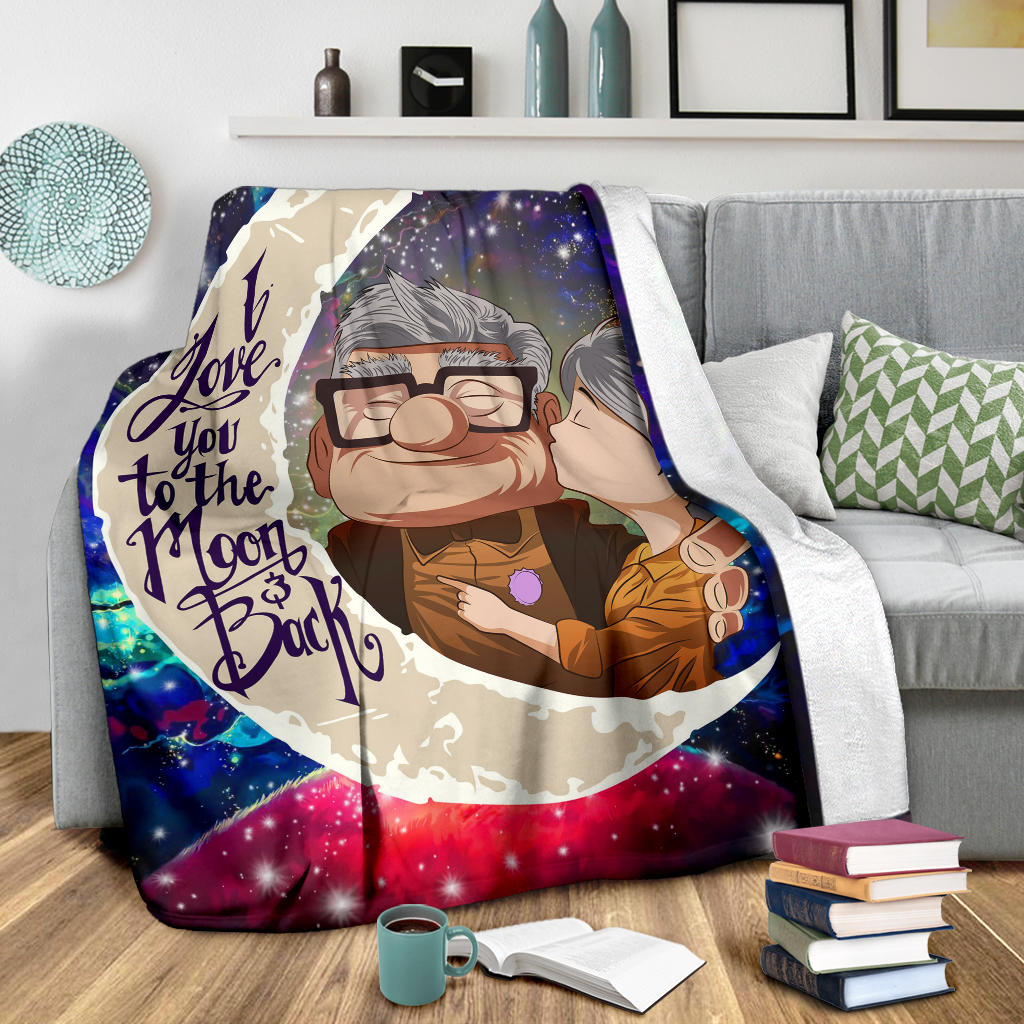 Up Couple Love You To The Moon Galaxy Premium Blanket Nearkii