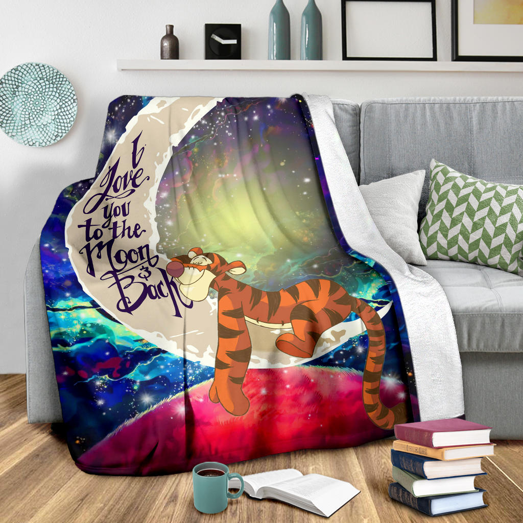 Tiger Winnie The Pooh Love You To The Moon Galaxy Premium Blanket Nearkii