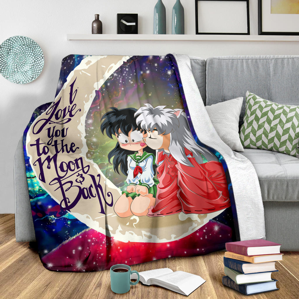 Inuyasha Love You To The Moon Galaxy Premium Blanket Nearkii