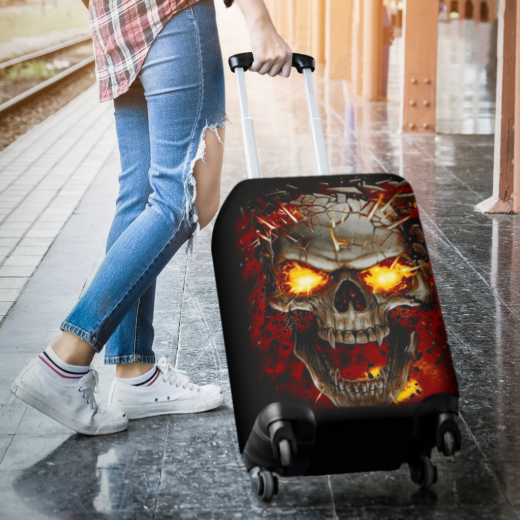 Fire Skull Luggage Cover Suitcase Protector Nearkii