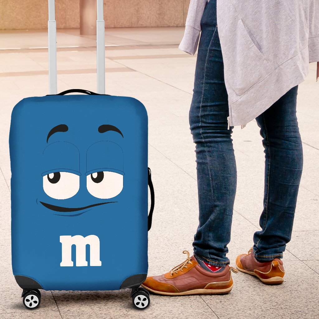 M&M Chocolate Blue Luggage Cover Suitcase Protector Nearkii