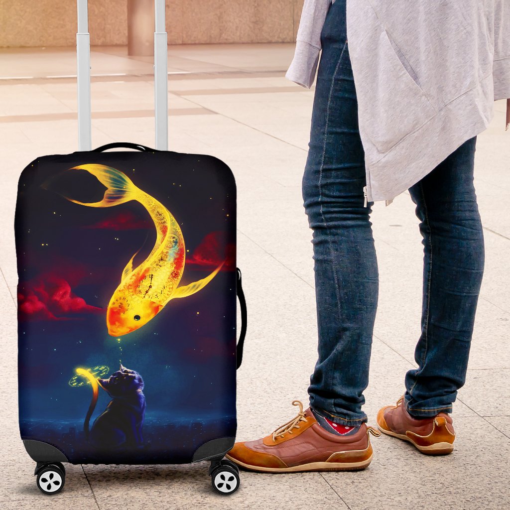 Cat Fish 2020 Travel Luggage Cover Suitcase Protector Nearkii