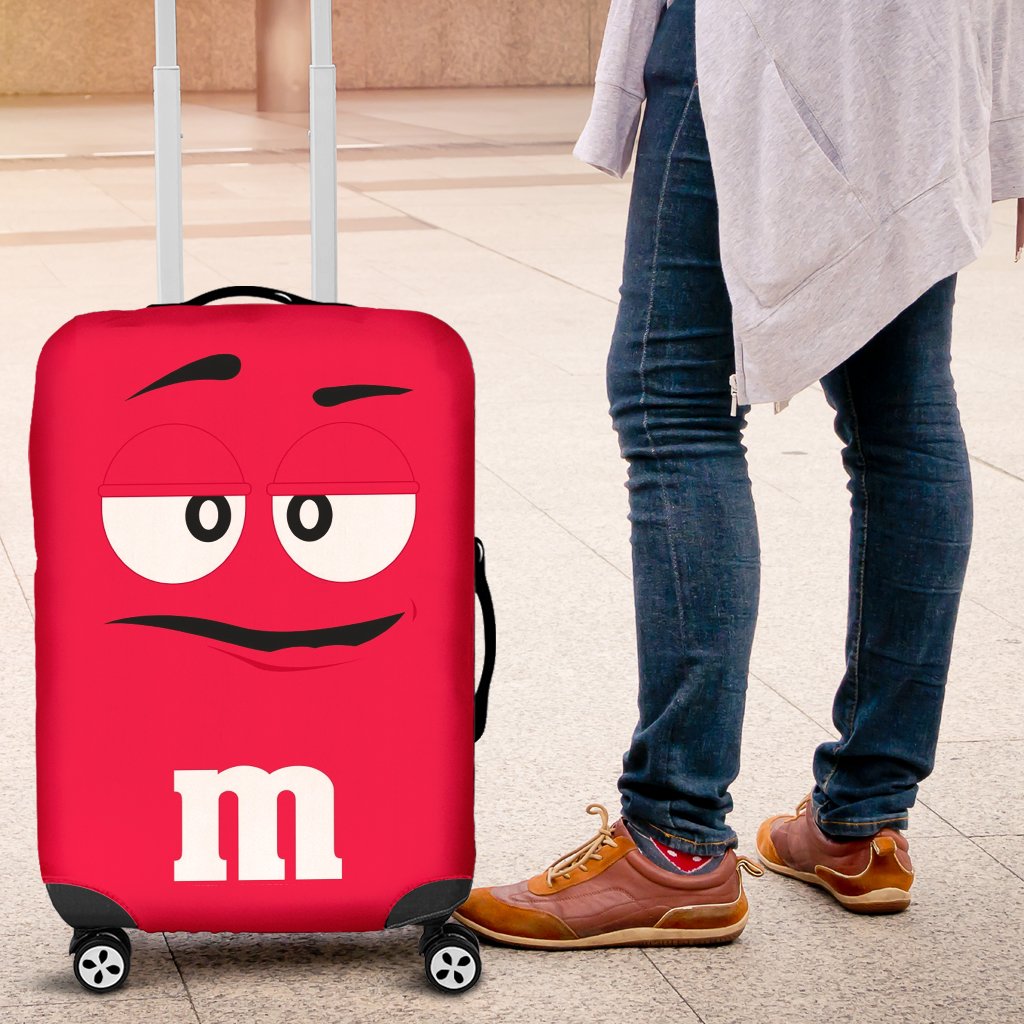 M&M Chocolate Red Luggage Cover Suitcase Protector Nearkii