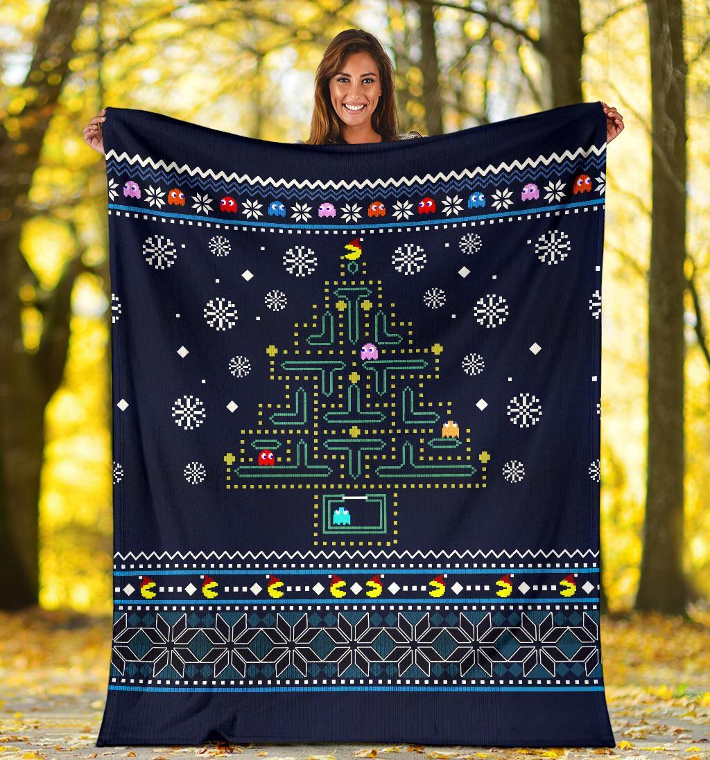 Pacman Ugly Christmas Custom Blanket Home Decor Nearkii