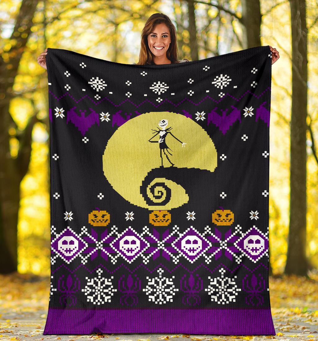 Jack Skellington Ugly Christmas Custom Blanket Home Decor Nearkii