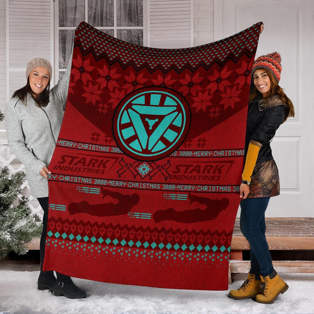 Iron Man Stark Industries Ugly Christmas Custom Blanket Home Decor Nearkii