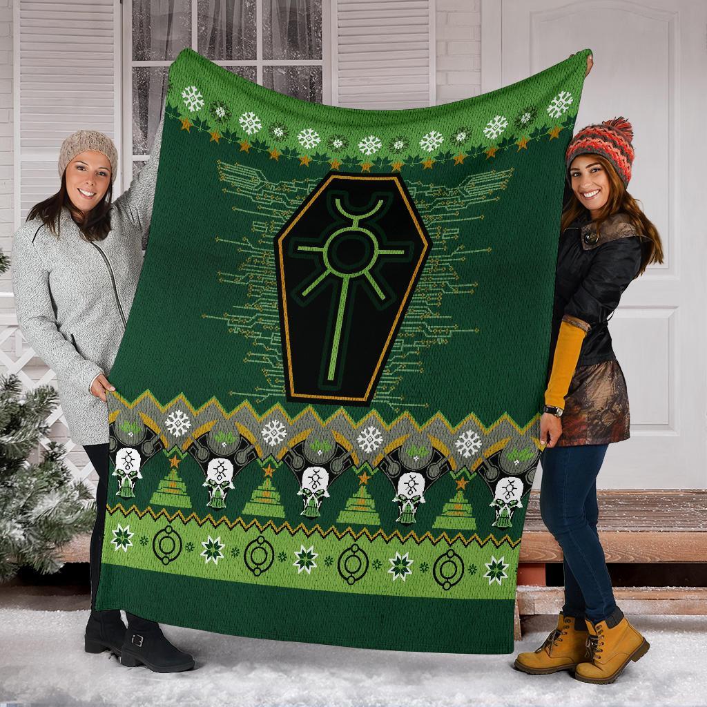 Robot Sign Ugly Christmas Custom Blanket Home Decor Nearkii