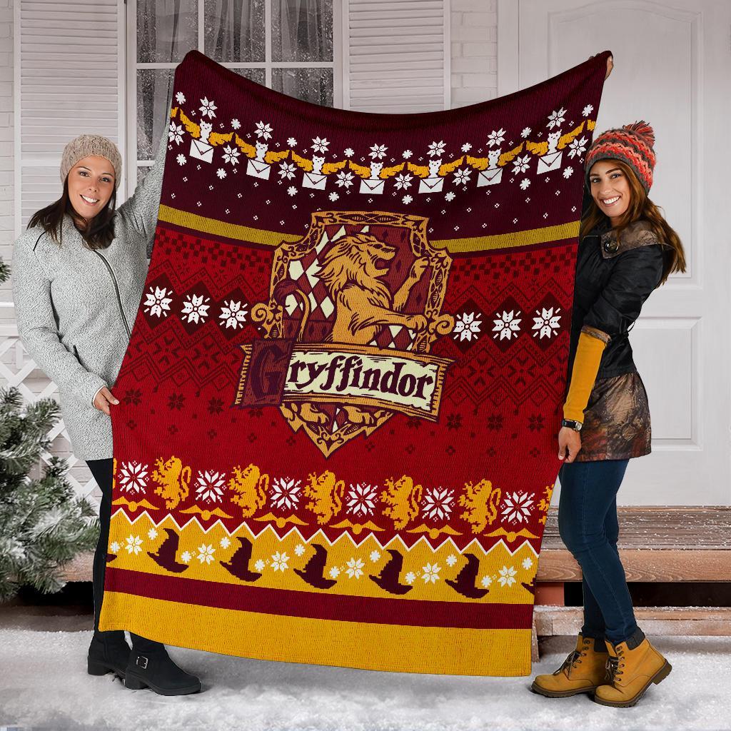 Harry Potter Gryffindor Ugly Christmas Custom Blanket Home Decor Nearkii