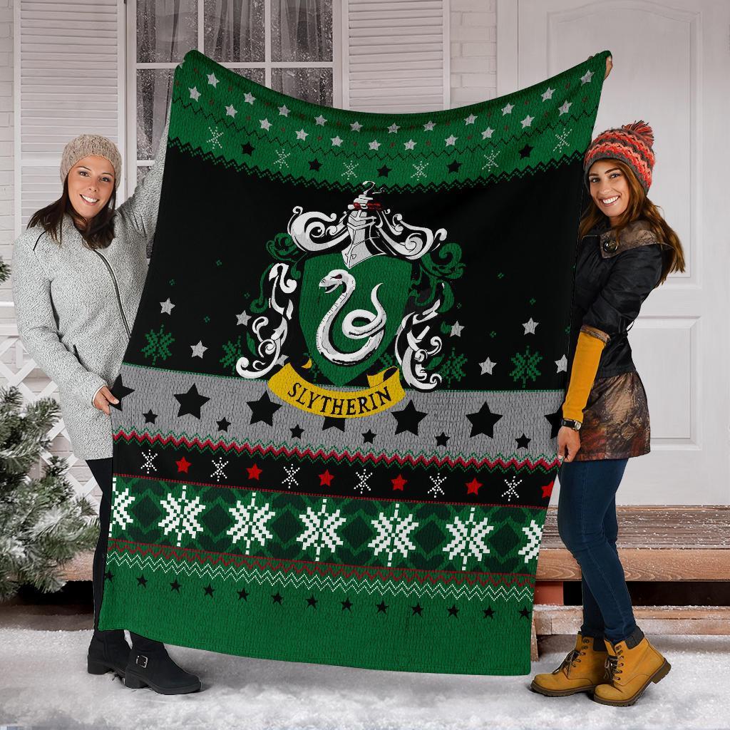 Harry Potter Slytherin Sign Ugly Christmas Custom Blanket Home Decor Nearkii