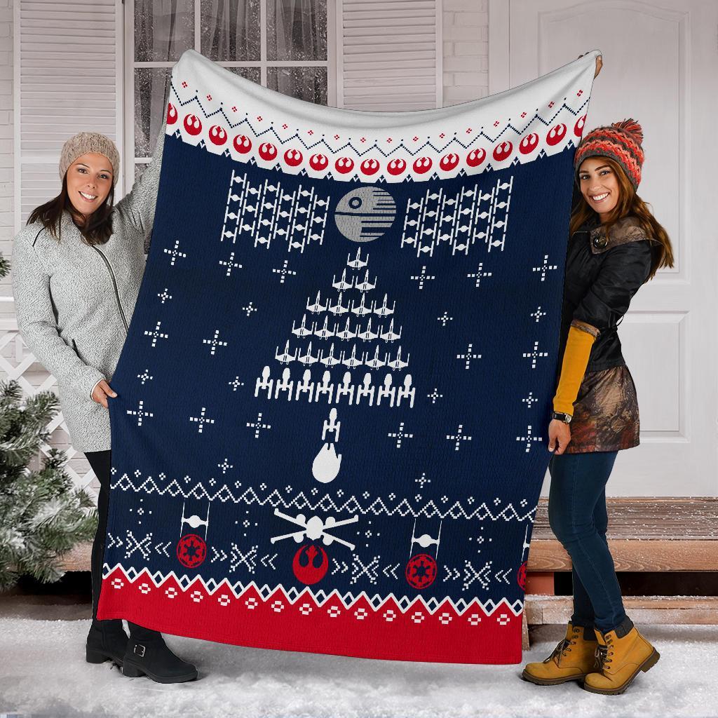 Star Wars Spaceship Ugly Christmas Custom Blanket Home Decor Nearkii