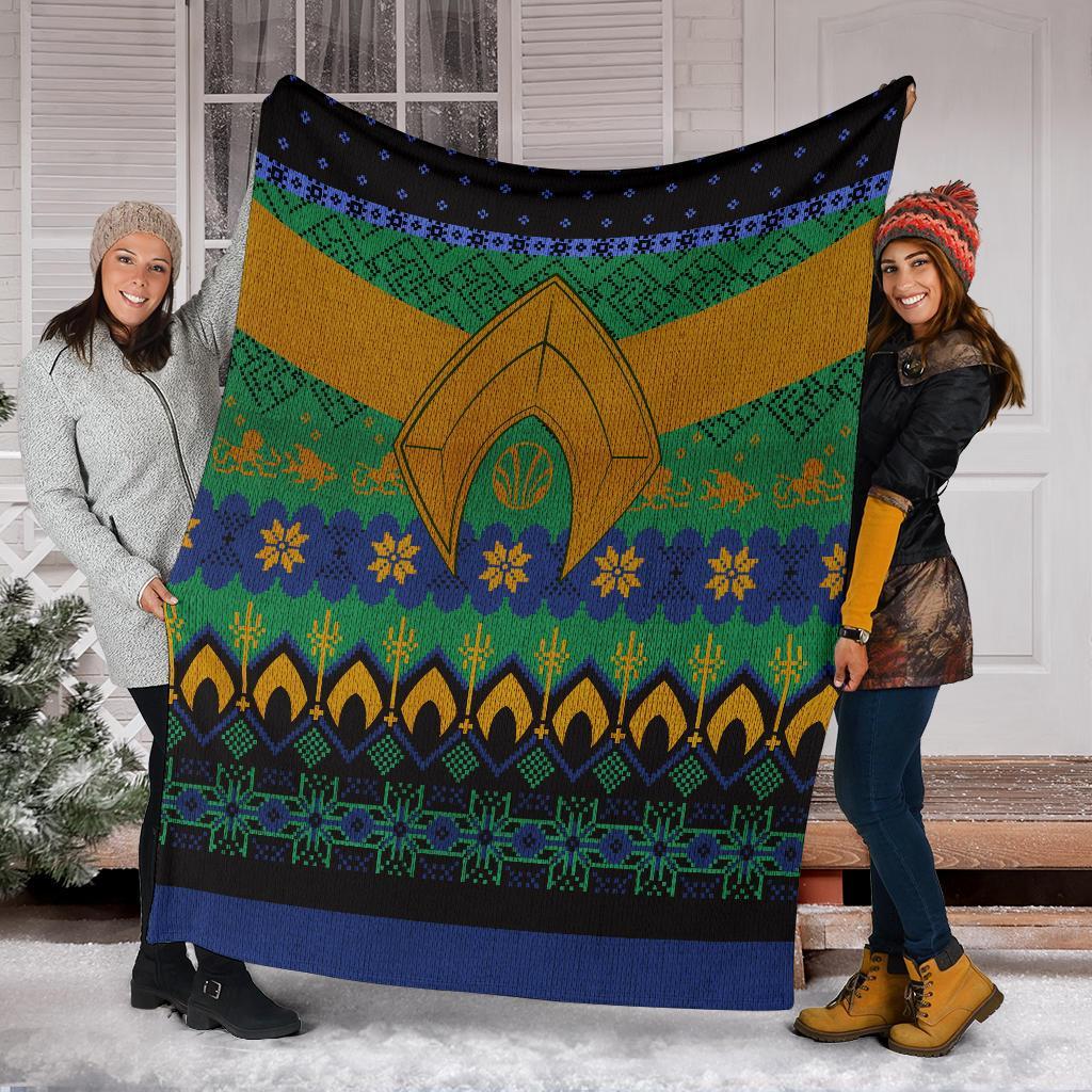 Aquaman Ugly Christmas Custom Blanket Home Decor Nearkii