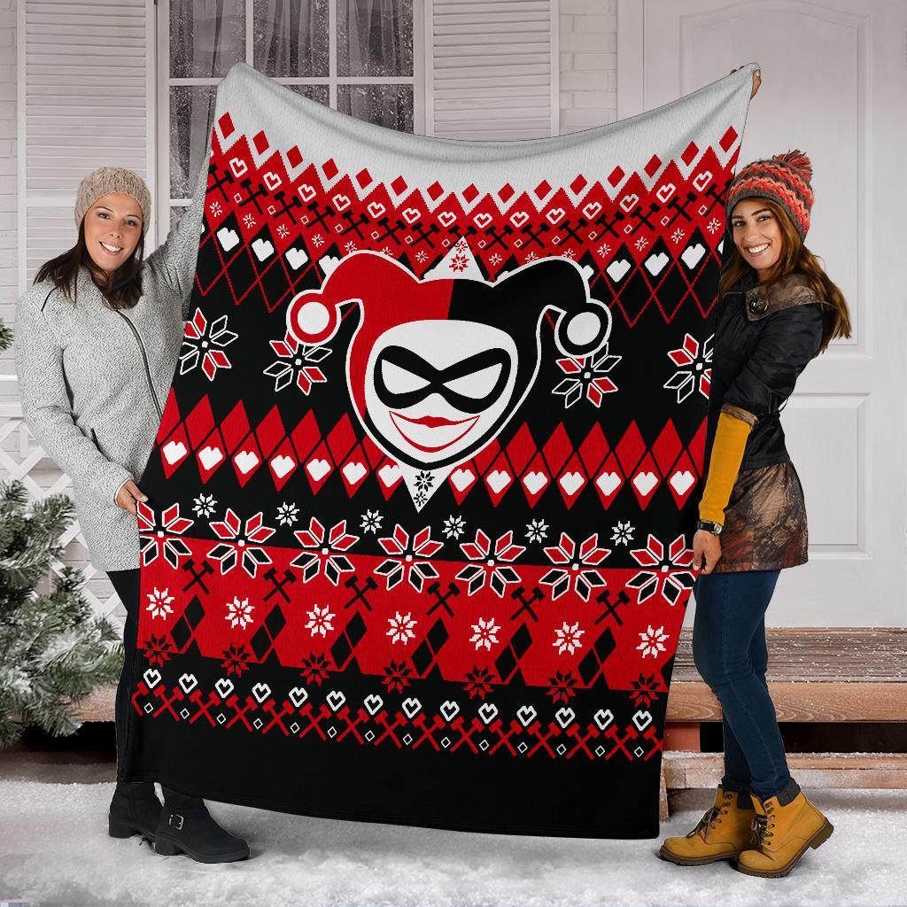 Harley Quinn Ugly Christmas Custom Blanket Home Decor Nearkii