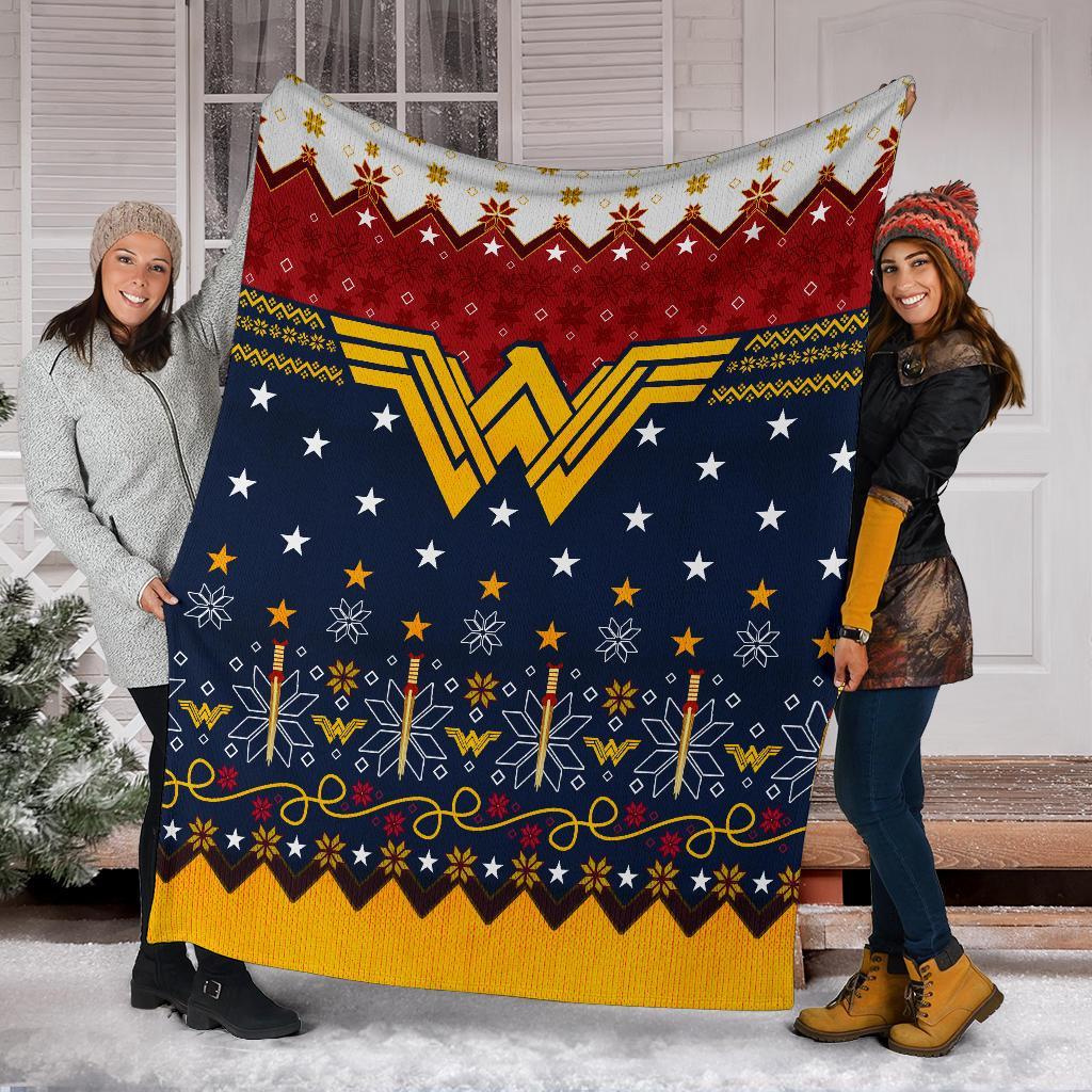 Wonder Woman Ugly Christmas Custom Blanket Home Decor Nearkii