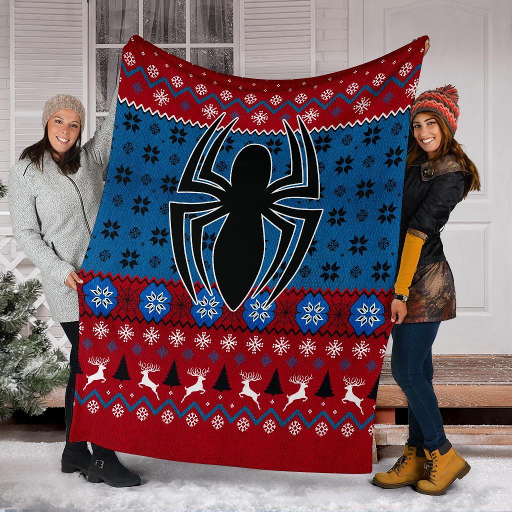 Spiderman Art Ugly Christmas Custom Blanket Home Decor Nearkii