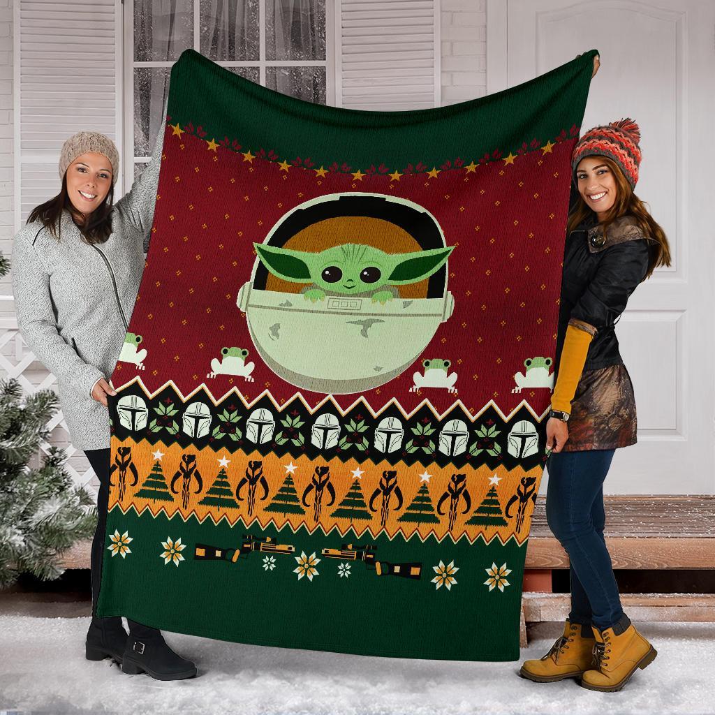 Star Wars Baby Yoda Ugly Christmas Custom Blanket Home Decor Nearkii