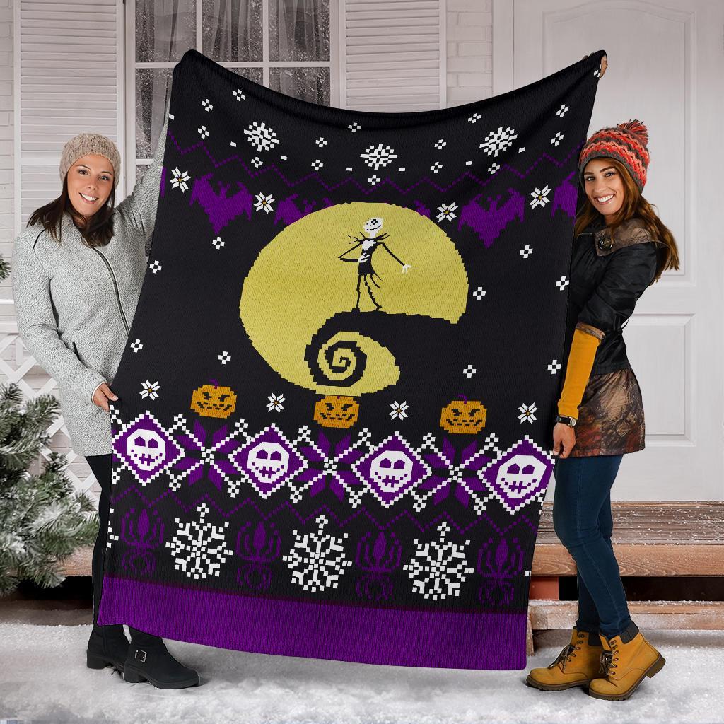 Jack Skellington Ugly Christmas Custom Blanket Home Decor Nearkii