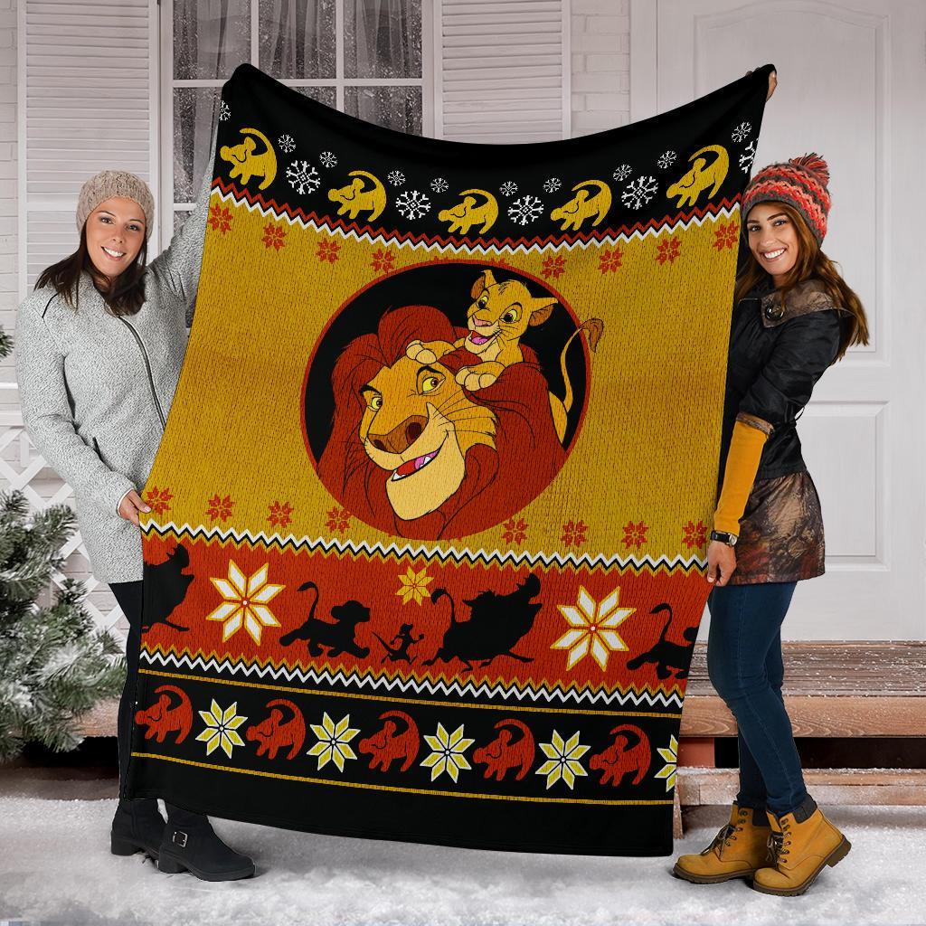 Lion King Ugly Christmas Custom Blanket Home Decor Nearkii