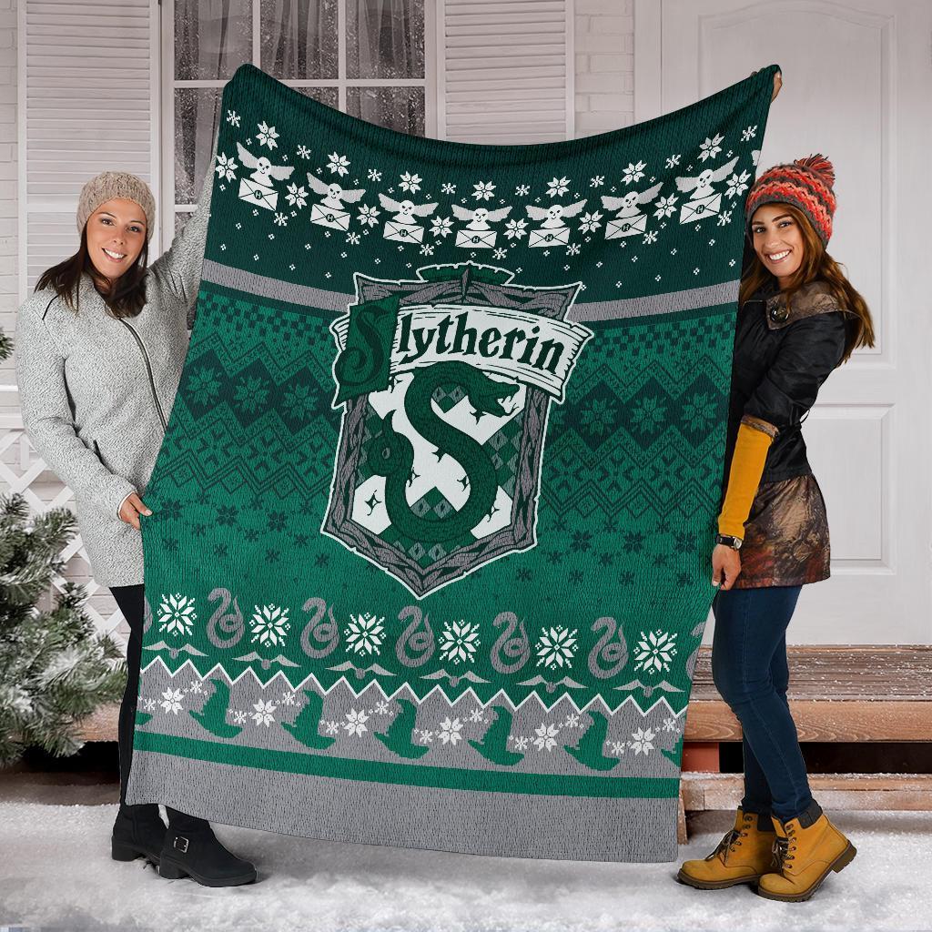 Harry Potter Slytherin Ugly Christmas Custom Blanket Home Decor Nearkii