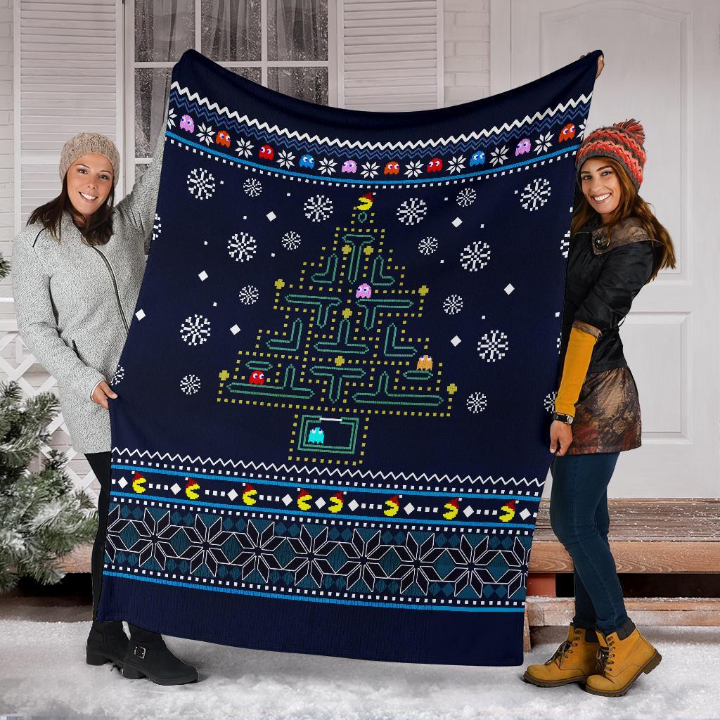 Pacman Ugly Christmas Custom Blanket Home Decor Nearkii